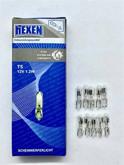 Лампа указательная комплект HEXEN T5 12V 1.2W W2x4,6d, Standart 10 шт - фото 10214