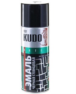 Краска KUDO черная глянцевая 520 мл аэрозоль - фото 10784