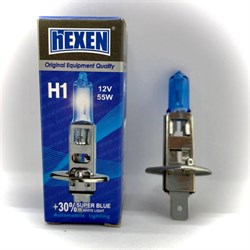 Лампа галогенная HEXEN H1 12V 55W P14,5s, SUPER BLUE +30% 1 шт с улучшенным холодным светом 2112SBB - фото 11715