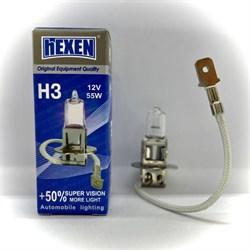 Лампа галогенная HEXEN H3 12V 55W Pk22s Super Vision +50% 1 шт с улучшенным стандартным светом 2312SVL - фото 11726