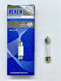 Лампа указательная HEXEN C21W 12V 21W SV8,5-8, 11x41мм 1 шт - фото 11776