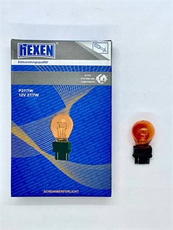 Лампа указательная HEXEN P27/7W 12V 27/7W,W2,5x16q, Orange 1 шт оранжевая - фото 11785