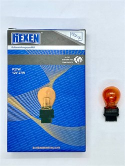Лампа указательная HEXEN P27W 12V 27W,W2,5x16q, Orange, 1 шт оранжевая - фото 11791
