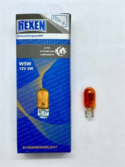 Лампа указательная HEXEN T10 12V 5W W2,1x9,5d, Orange 1 шт оранжевая (WY5W) - фото 11805