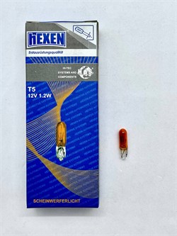 Лампа указательная HEXEN T5 12V 1.2W W2x4,6d, Orange, 1 шт оранжевая 4220OG - фото 11823