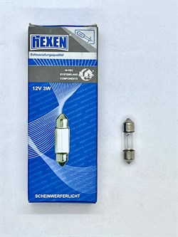 Лампа указательная HEXEN T8,2 12V 3W SV 7-8,8,2x28мм, 1 шт 4365 - фото 11834