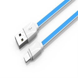 Кабель для телефона LDNIO XS-07 USB - Lightning 2.1A, медь, голубой 1м - фото 12083