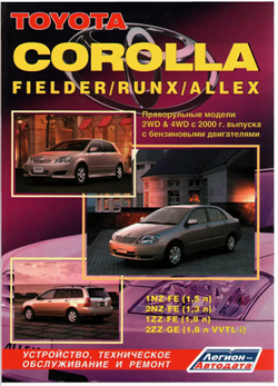 Книга Toyota Corolla / Fielder / Runx / Allex (правый руль) 2000-2006 с бенз. 1NZ-FE(1,5) 2NZ-FE(1,3) 1ZZ-FE (1,8), 2ZZ-GE (1.8 VVTL-i) ч/б 2529 - фото 12880