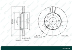 Диск тормозной вентилируемый Nexia, Lanos G-brake GR-02007 - фото 9866