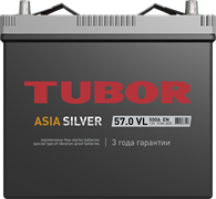Аккумулятор Asia 57 А/ч о.п. Tubor Silver ток 450 236 х 128 х 221