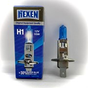 Лампа галогенная HEXEN H1 12V 55W P14,5s, SUPER BLUE +30% 1 шт с улучшенным холодным светом
