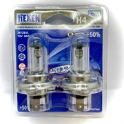 Лампа галогенная комплект HEXEN H4 12V 60/55W P43t Super Vision +50% (BL2) с улучшенным стандартным светом