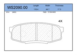 Колодки тормозные дисковые | зад | Toyota Landcruiser 200 09~Rr Lexus LX470 09 ~Rr Toyota Tacoma 09~